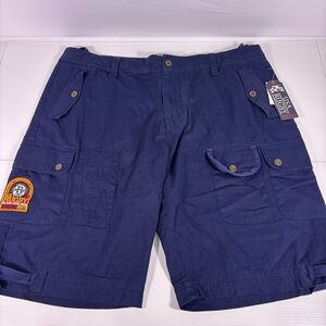 NWT USA Rugby Cargo Shorts Navy Blue Utility Pockets Men’s Size 42